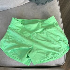 Lululemon Athletica Green Athletic Shorts with Moisture-Wicking Fabric